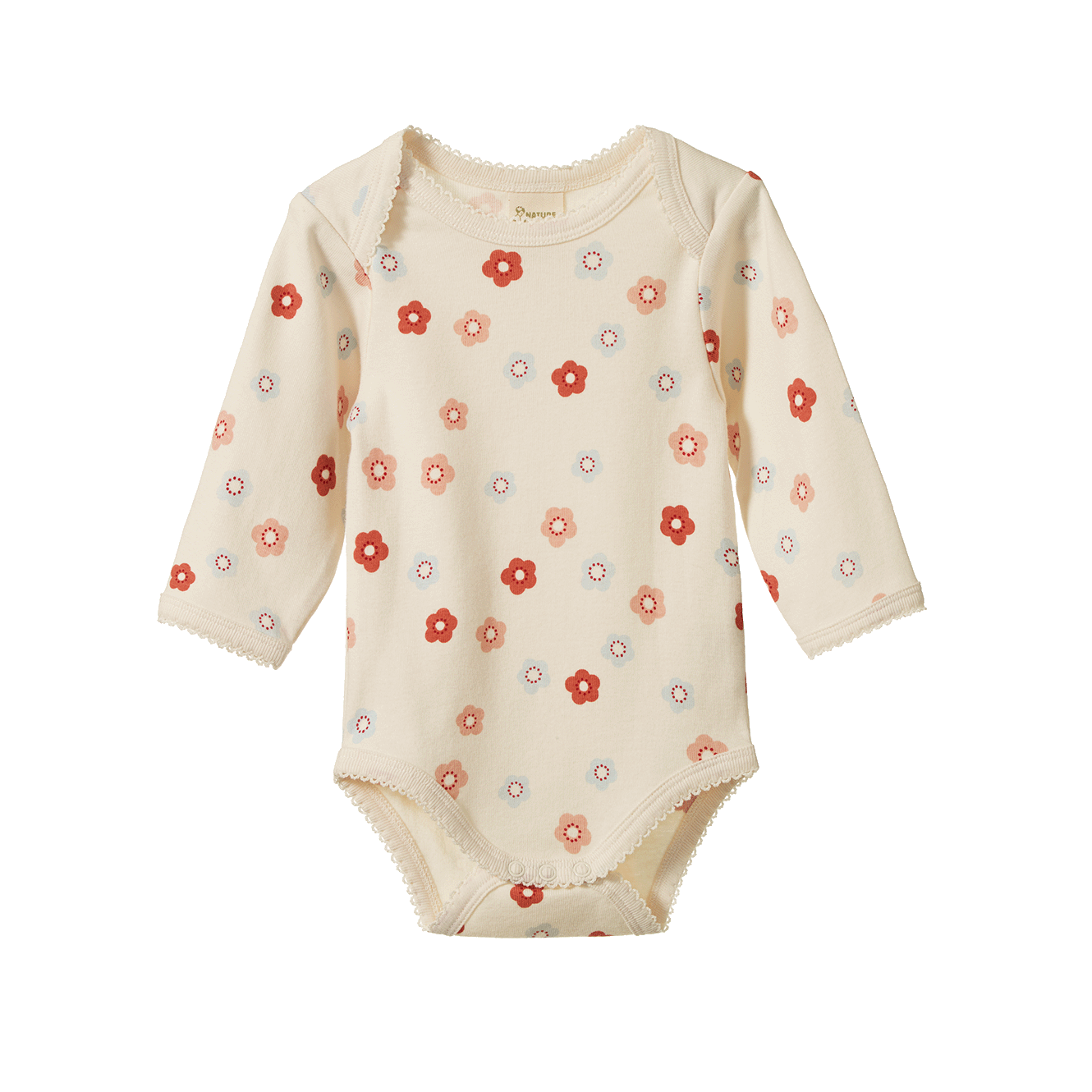 LONG SLEEVE BODYSUIT | Petite Flora Stamp Print-Web-front