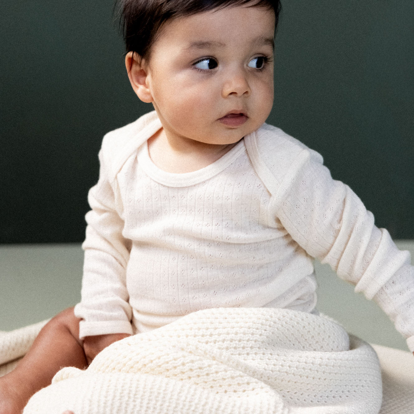 MERINO KNIT BLANKET | Natural-Extra Img - 1