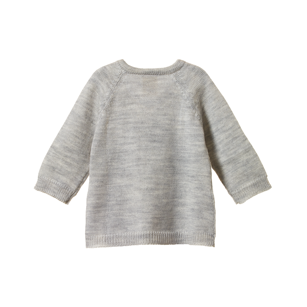 MERINO KNIT KIMONO JACKET | Light Grey Marl-Extra Img - 3