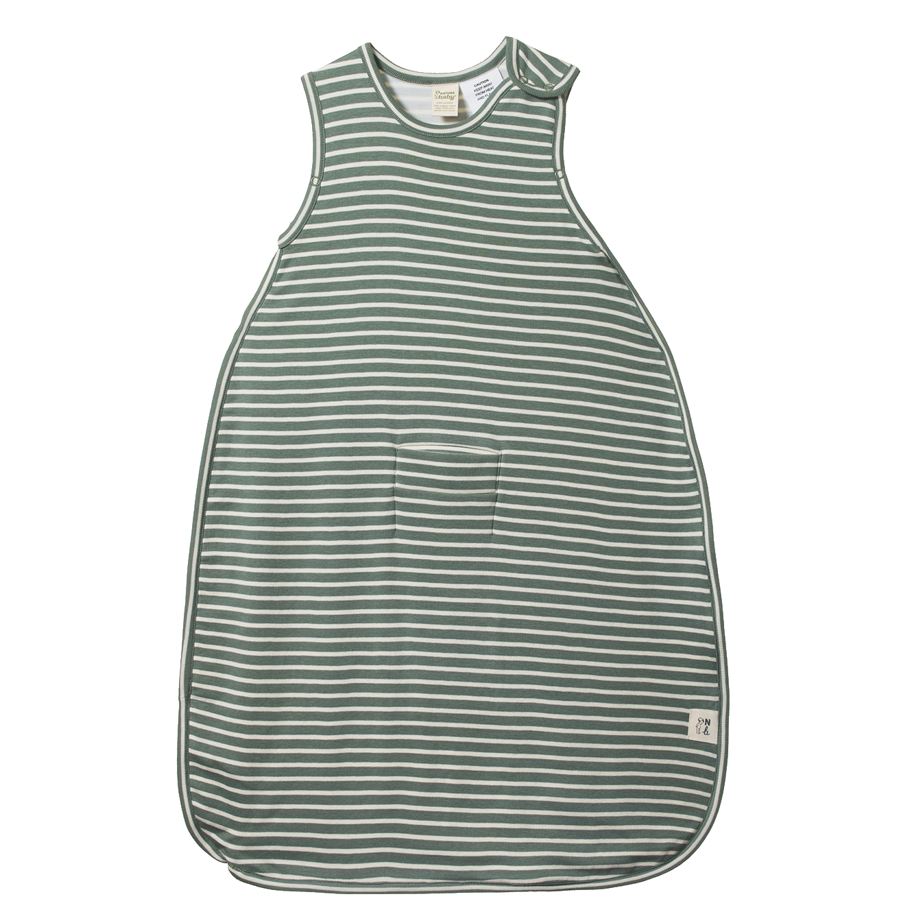 ORGANIC COTTON & MERINO SLEEPING BAG | Nettle Twin Stripe-Web-front