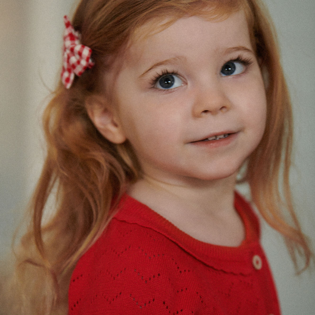 PIPER CARDIGAN | Raspberry Red Pointelle-Extra Img - 1