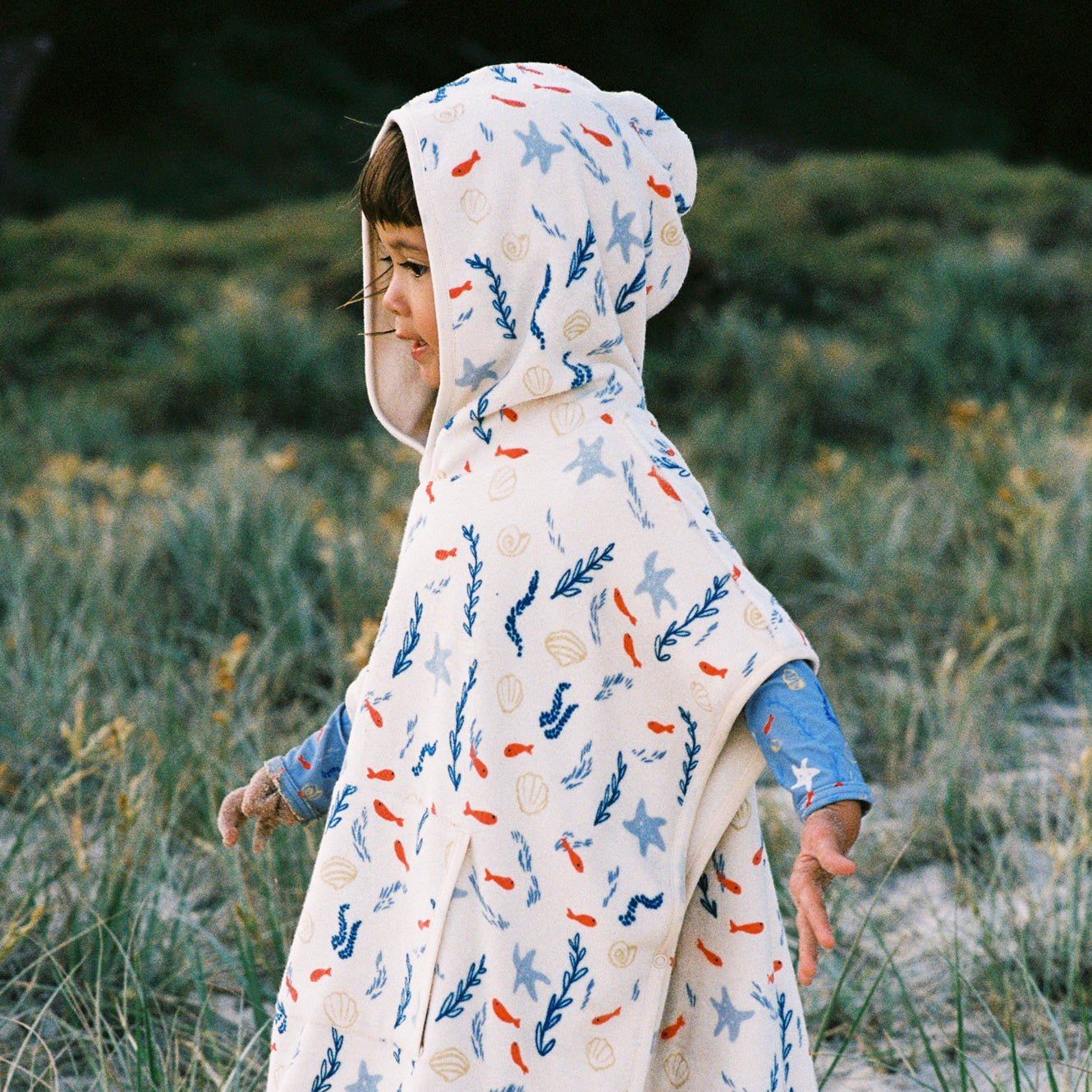 PONCHO TOWEL | Snorkel Print Terry-Extra Img - 1
