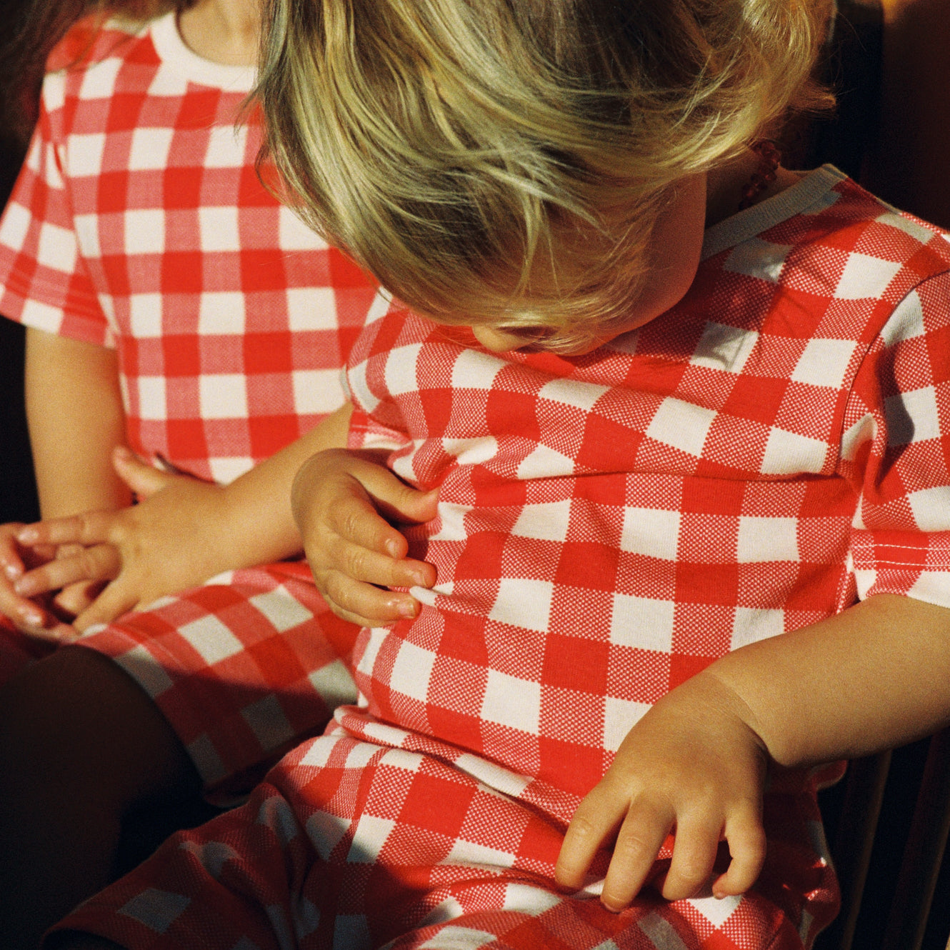 SHORTIE PYJAMA SET | Red Crispin Check-Extra Img - 3