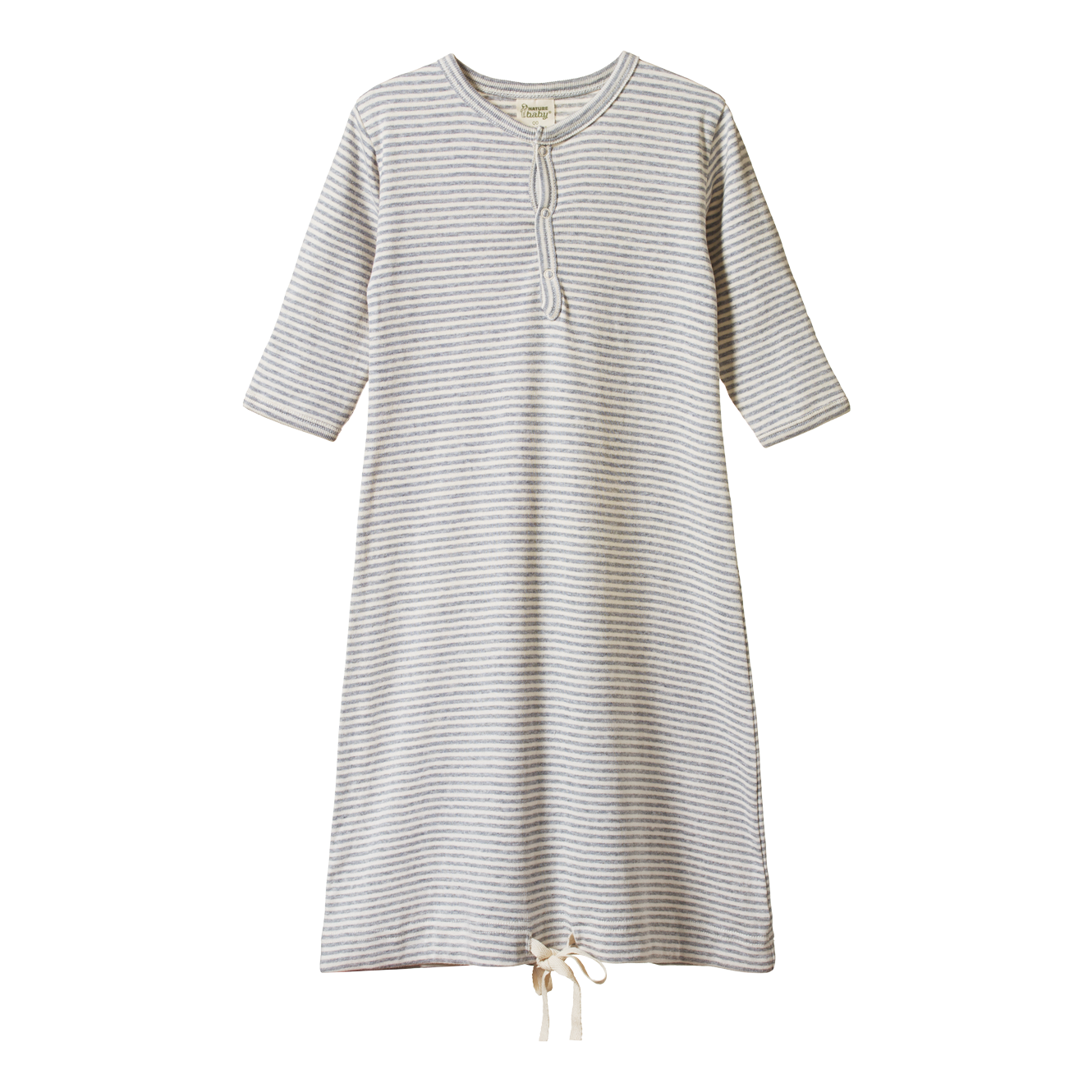 SLEEPING GOWN | Grey Marl Stripe-Web-front
