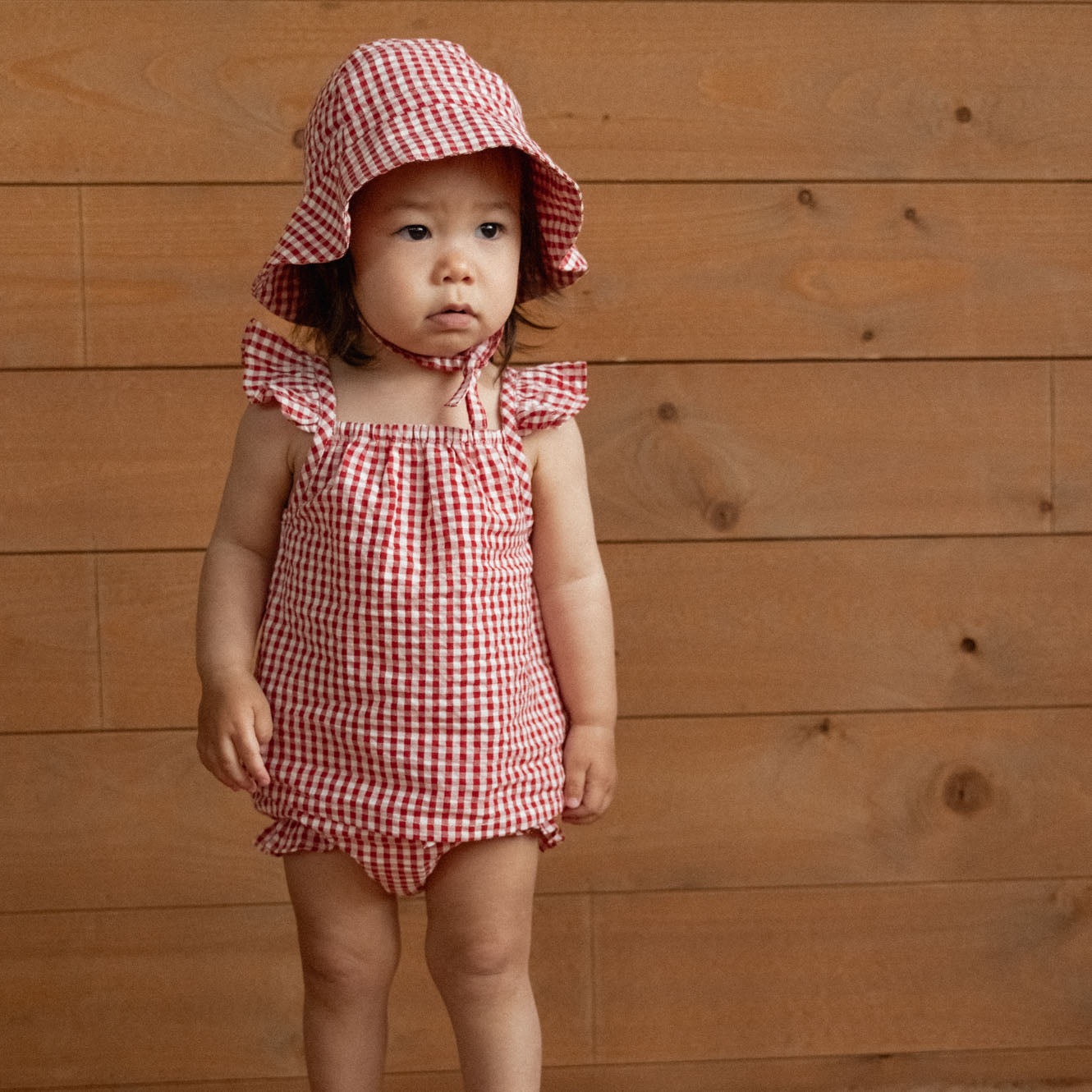 SUNHAT | Red Gingham-Extra Img - 1