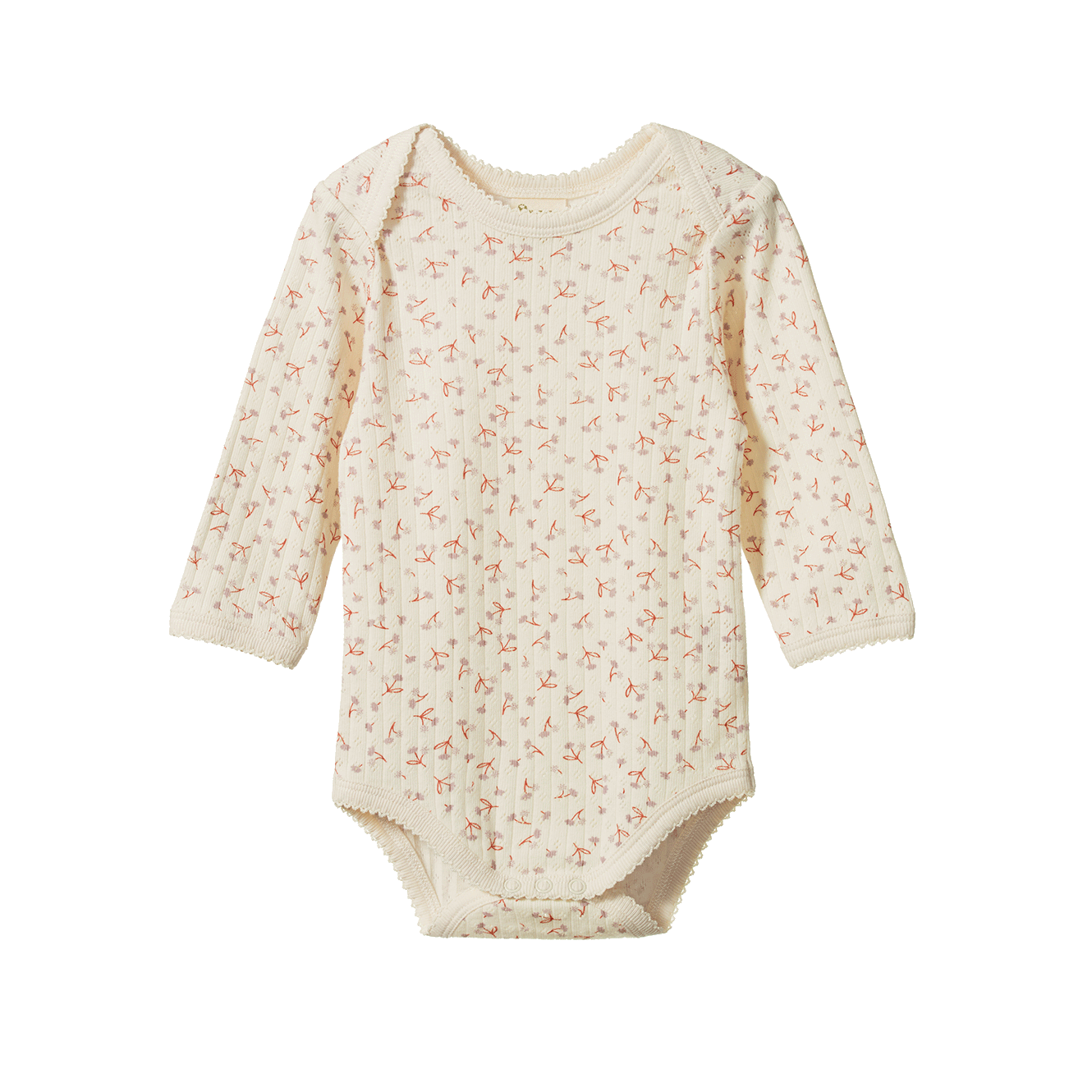 L/S BODYSUIT POINTELLE | Dandelion Print-Web-front