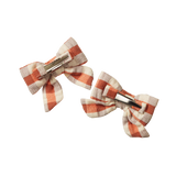 BOW HAIR CLIPS 2 PACK | Dandelion Gingham-Extra Img - 1