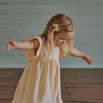 BOW HAIR CLIPS 2 PACK | Golden Stripe-Extra Img - 1