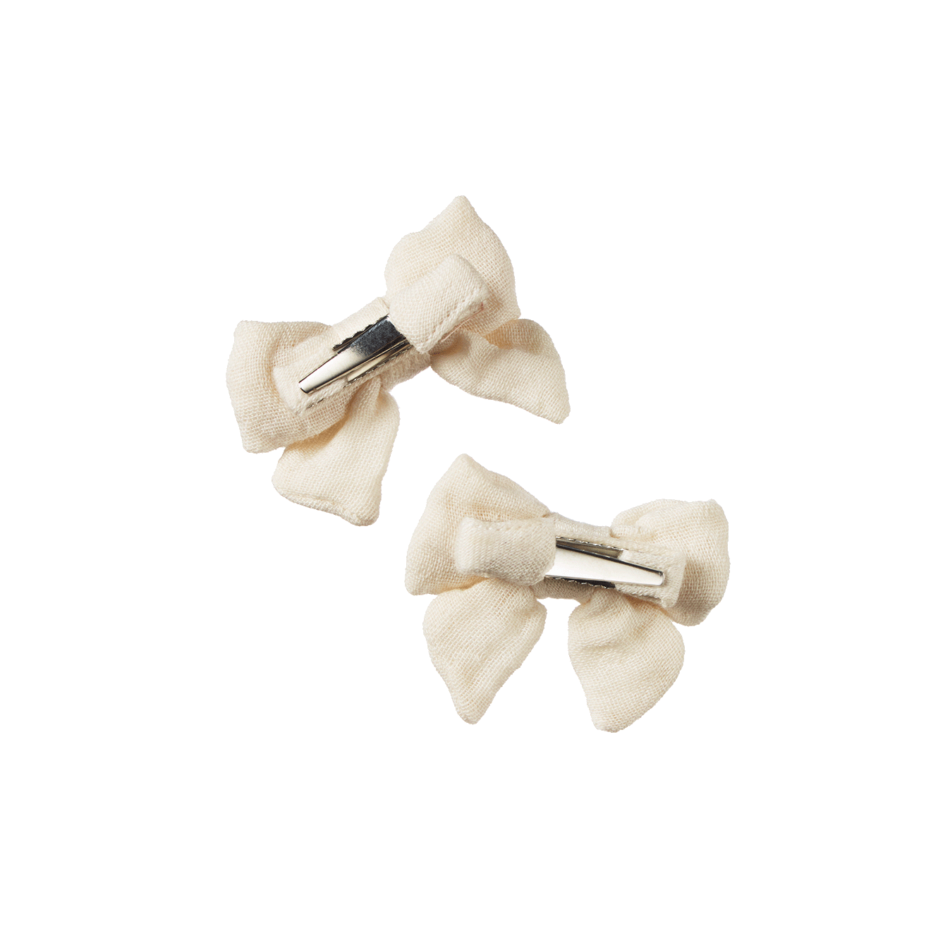 BOW HAIR CLIPS 2 PACK | Natural-Extra Img - 1