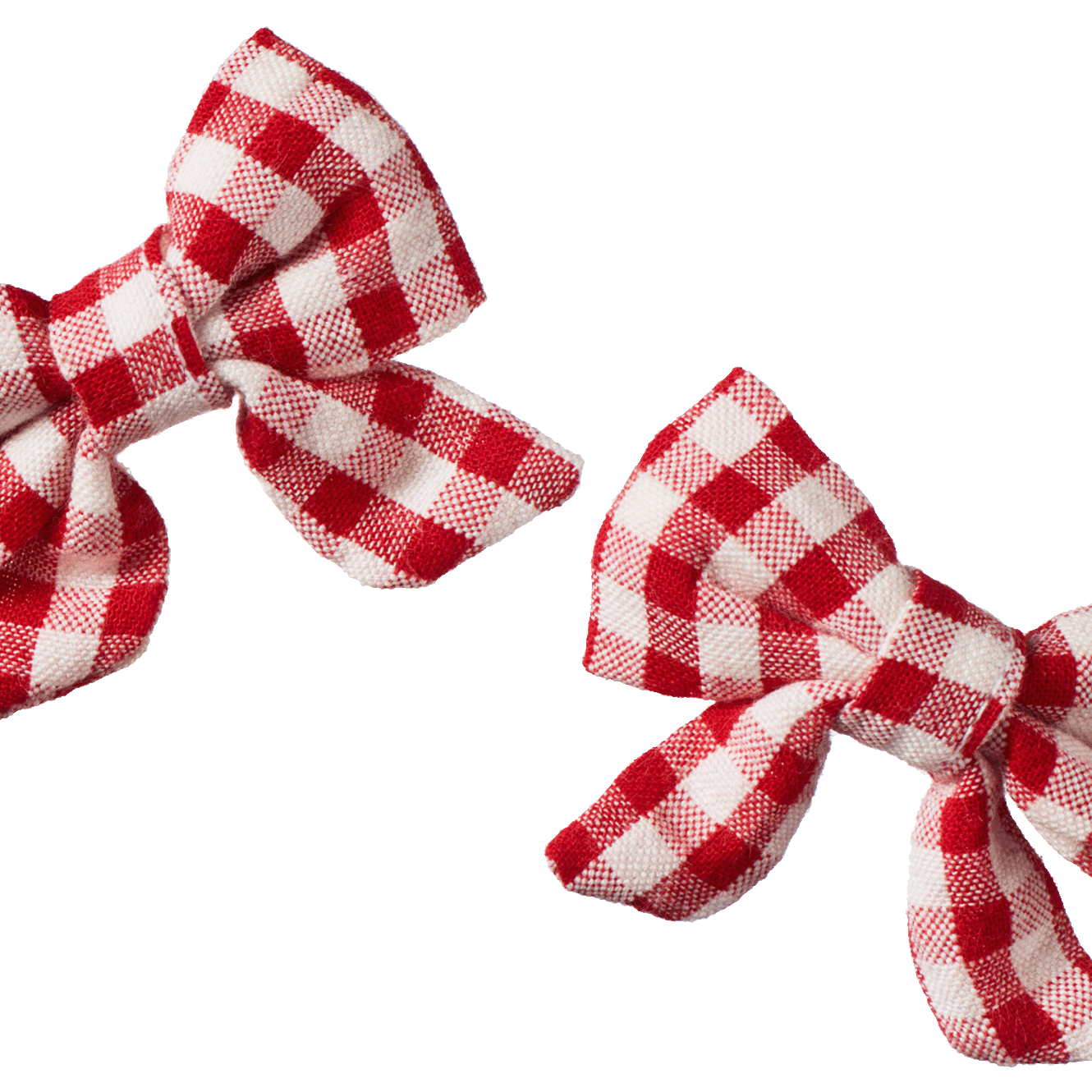 BOW HAIR CLIPS 2 PACK | Red Check-Extra Img - 1