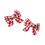 BOW HAIR CLIPS 2 PACK | Red Check-Web-front