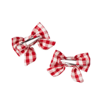 BOW HAIR CLIPS 2 PACK | Red Check-Web-hover