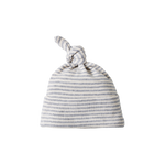 COTTON KNOTTED BEANIE | Grey Marl Stripe-Web-front