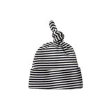 COTTON KNOTTED BEANIE | Navy Stripe-Web-front