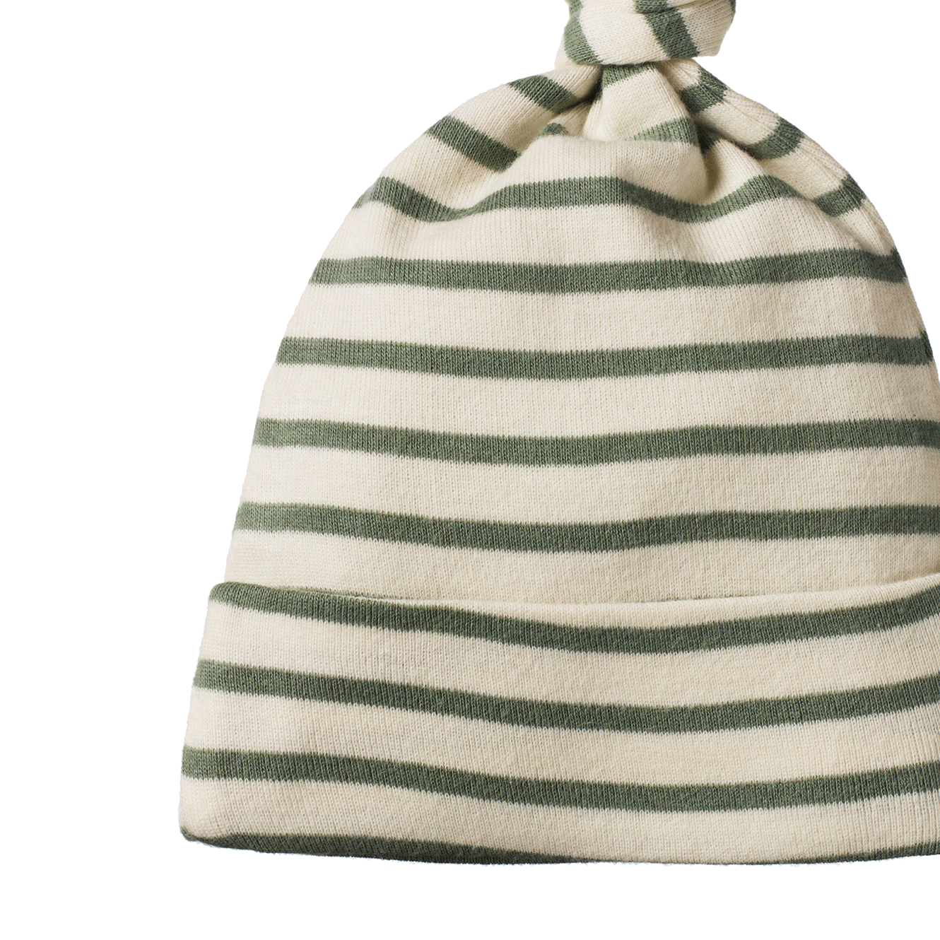 COTTON KNOTTED BEANIE | Nettle Sailor Stripe-Web-hover