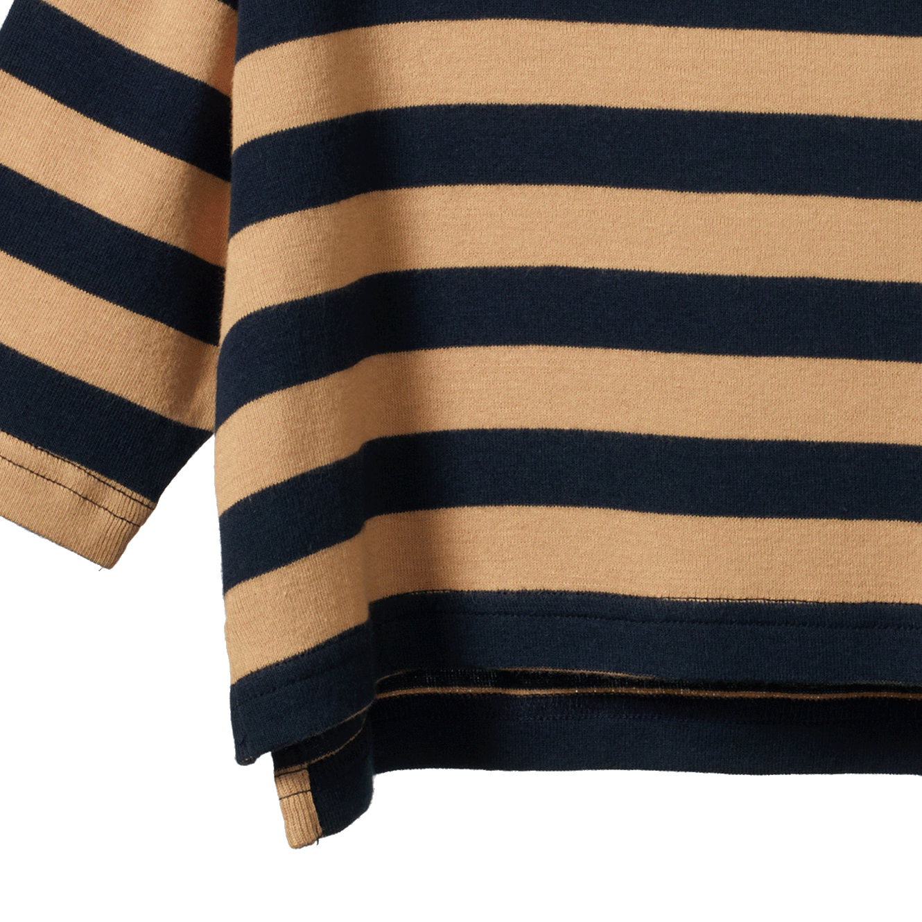 TURTLE NECK | Navy/Caramel Stripe-Extra Img - 1