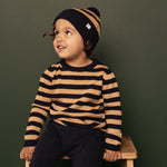 TURTLE NECK | Navy/Caramel Stripe-Extra Img - 1