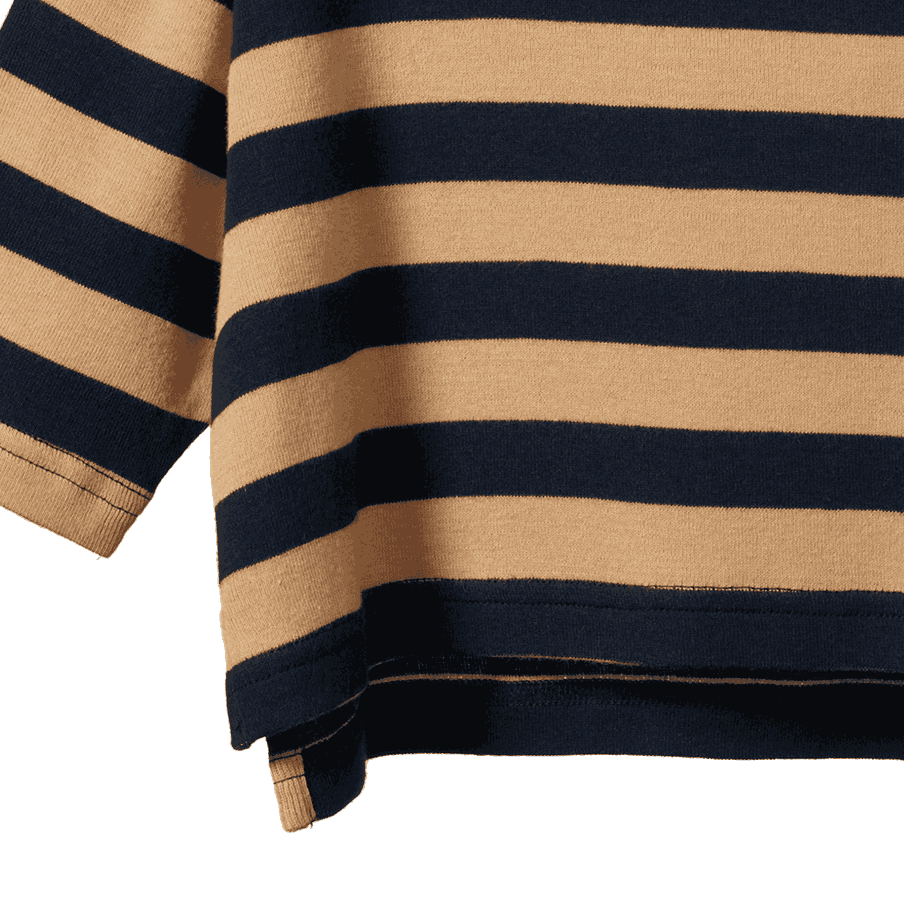 TURTLE NECK | Navy/Caramel Stripe-Extra Img - 3