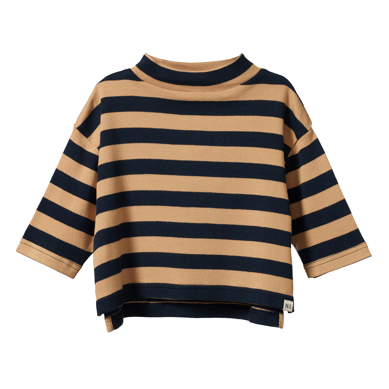 TURTLE NECK | Navy/Caramel Stripe-Web-front