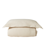 DUVET COVER & PILLOWCASE WAFFLE | Natural-Web-front