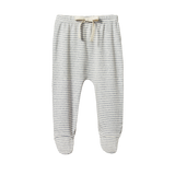 FOOTED ROMPERS | Grey Marl Stripe-Web-front