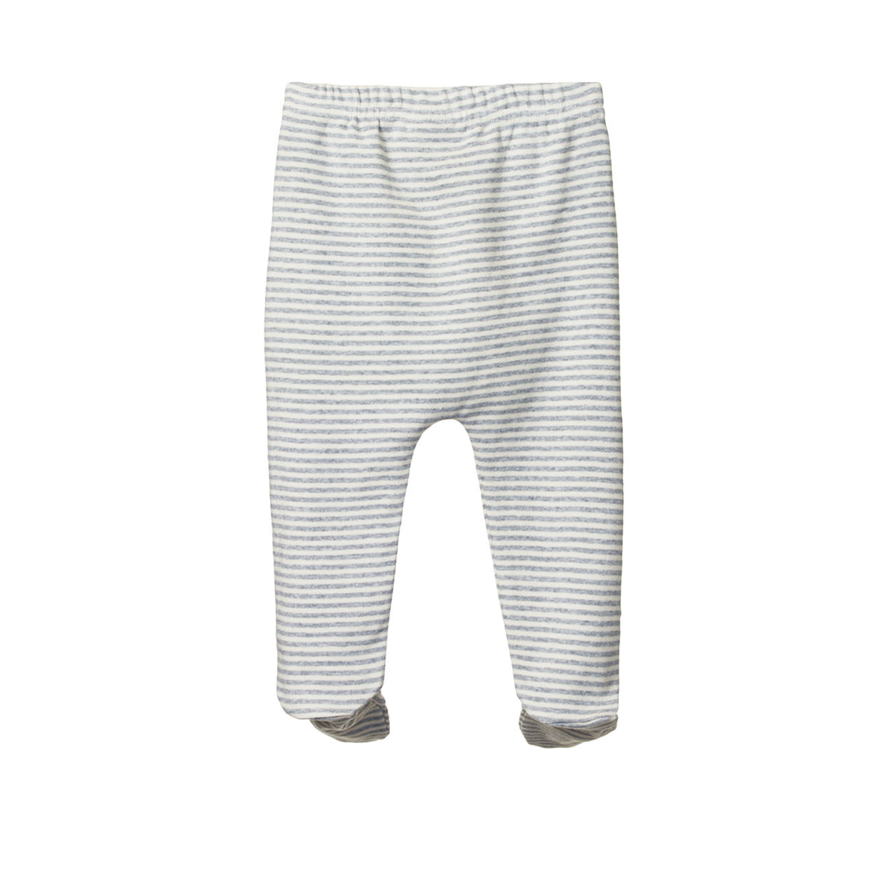 FOOTED ROMPERS | Grey Marl Stripe-Web-hover