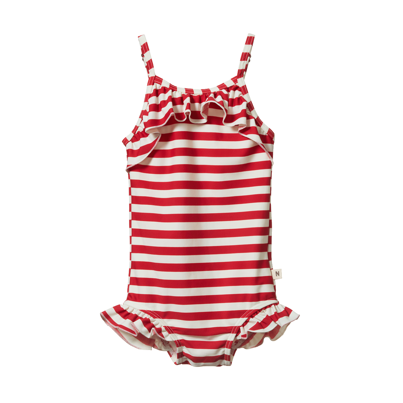 FRILL SWIMSUIT | Red Sea Stripe-Web-front