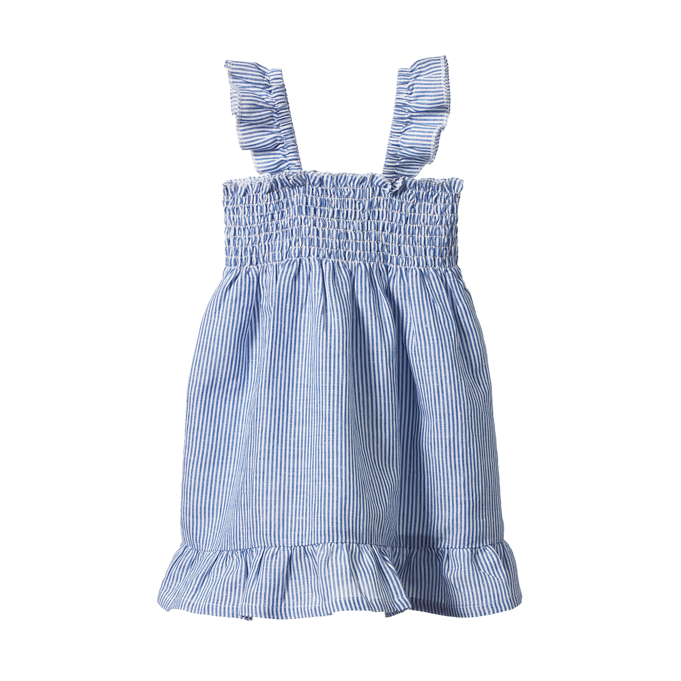 GALA DRESS LINEN | Blue Stripe-Web-front