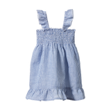 GALA DRESS LINEN | Blue Stripe-Web-front