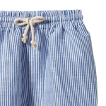 JAMES SHORTS LINEN | Blue Stripe-Extra Img - 1