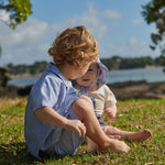 JAMES SHORTS LINEN | Blue Stripe-Web-hover