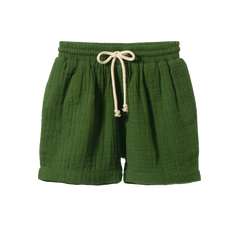 JAMES SHORTS MUSLIN | Fir Green-Web-front