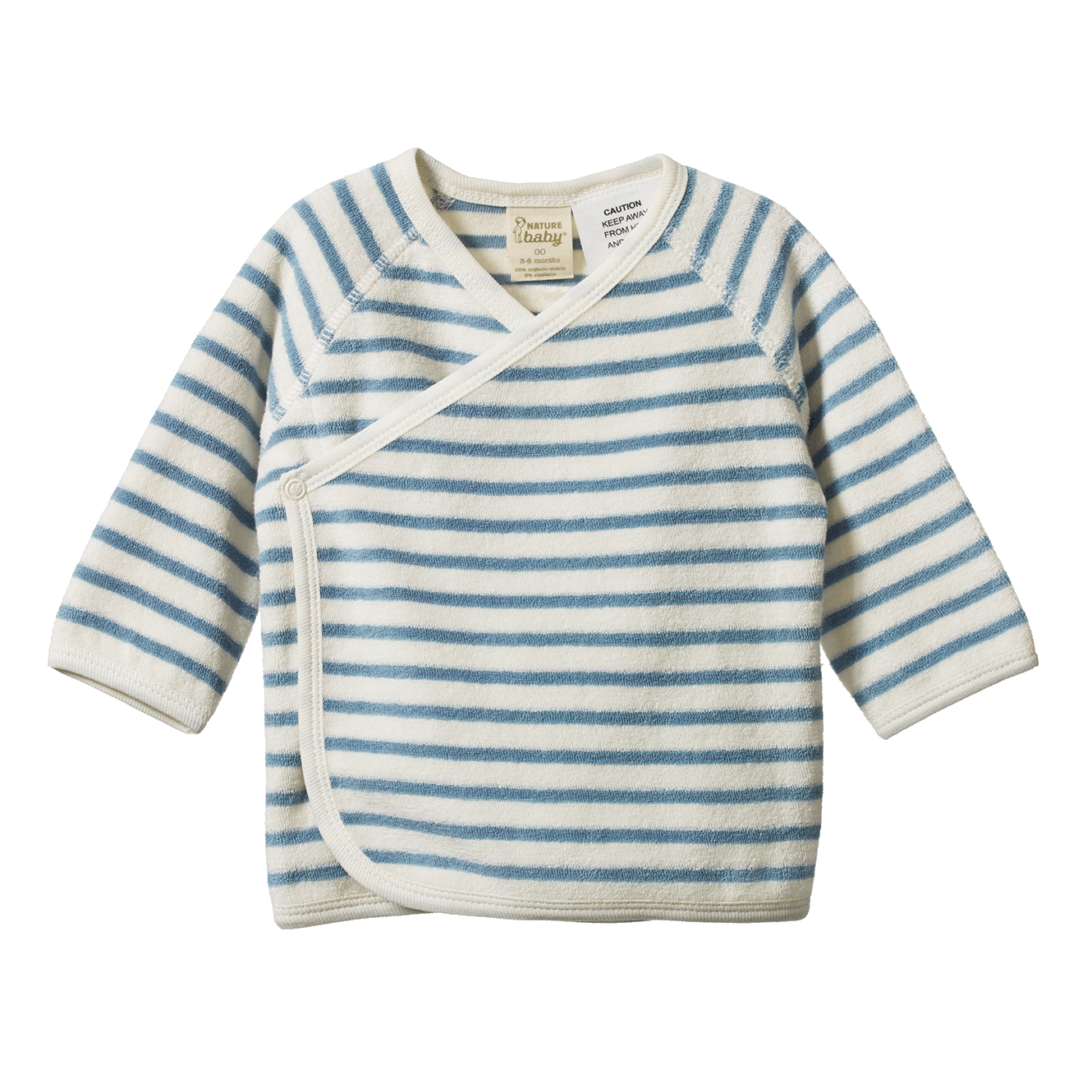 KIMONO JACKET TERRY | Powder Blue Sailor Stripe-Web-front