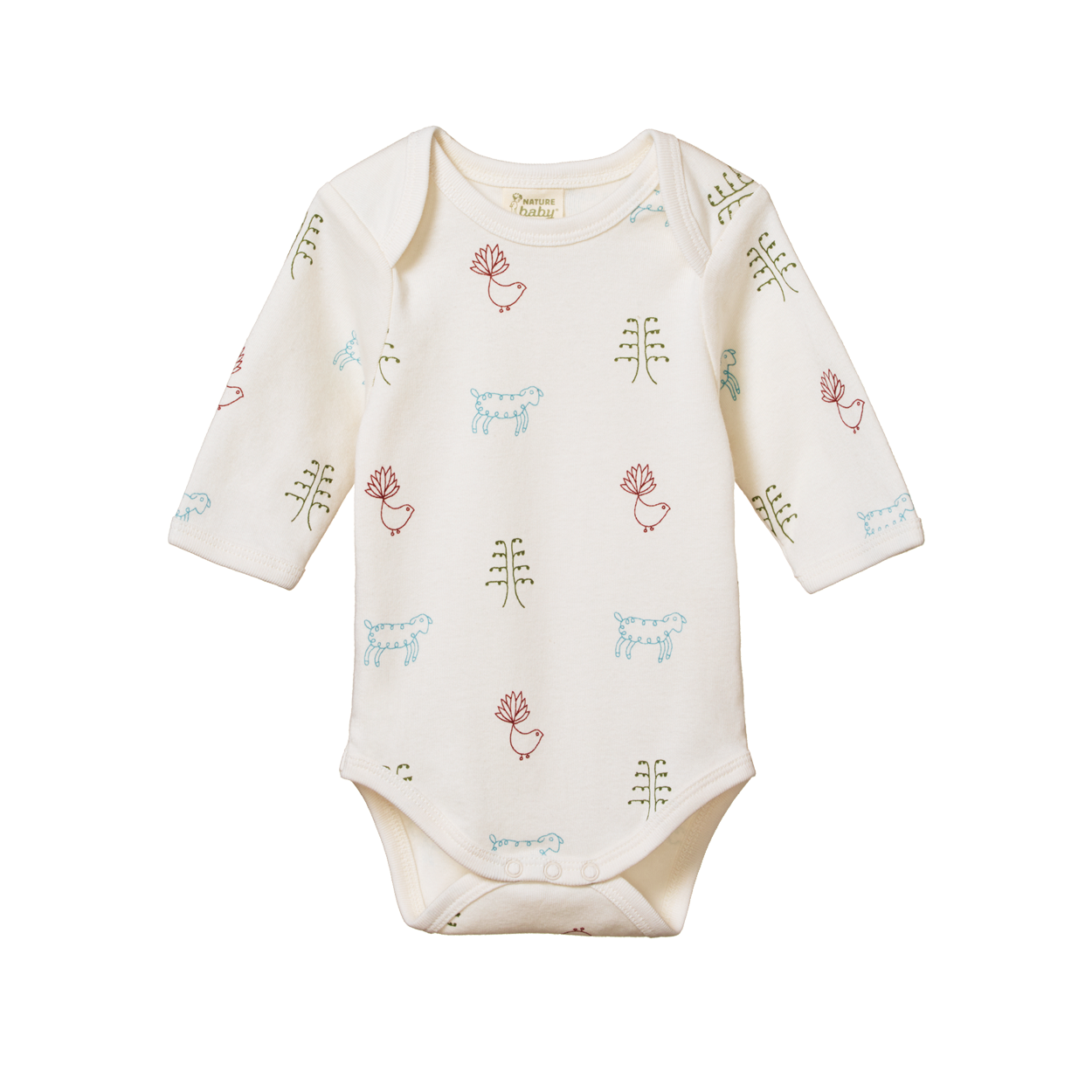 LONG SLEEVE BODYSUIT | Nature Baby Print-Web-front