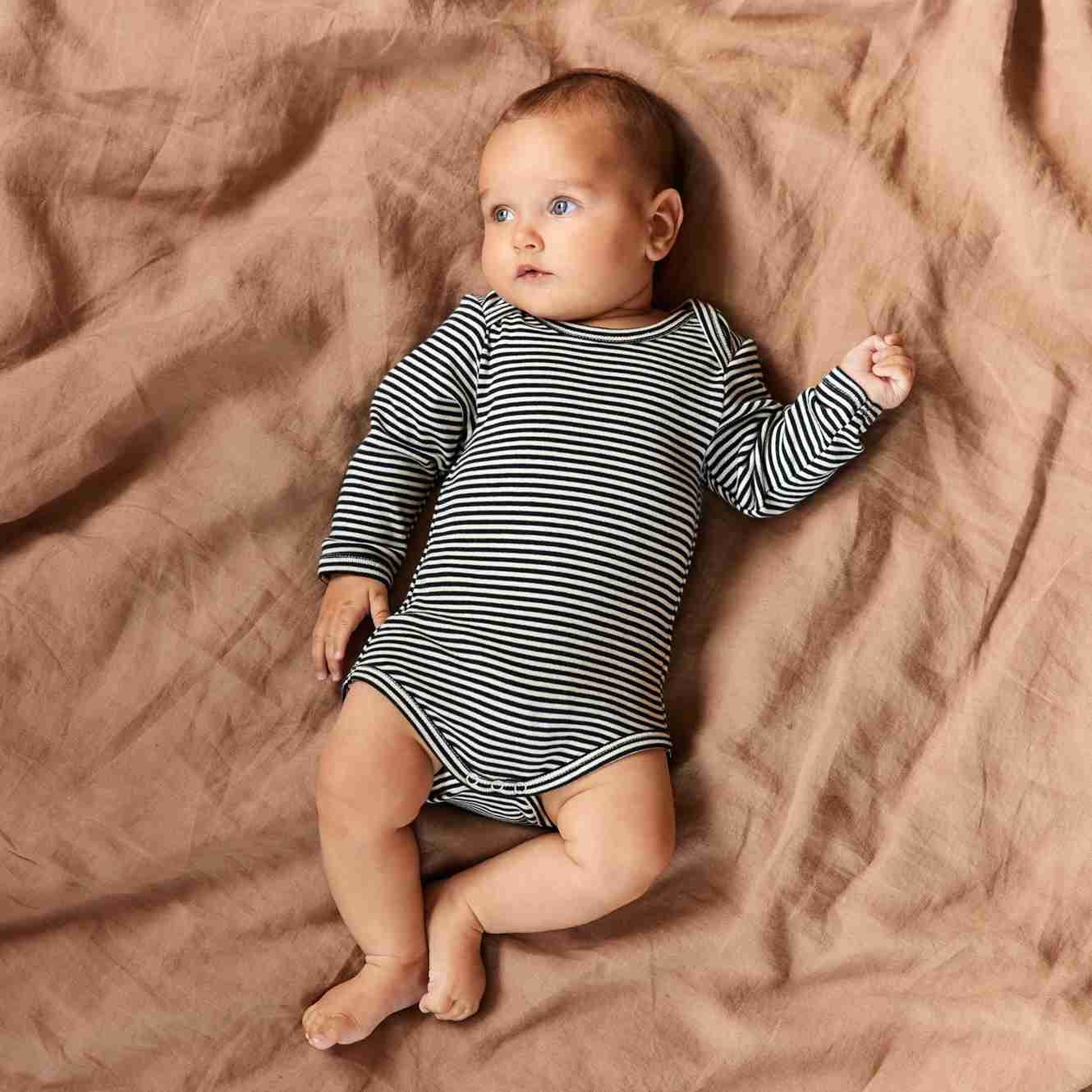 LONG SLEEVE BODYSUIT | Navy Stripe-Extra Img - 1
