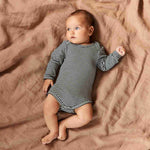 LONG SLEEVE BODYSUIT | Navy Stripe-Extra Img - 1