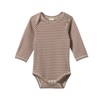 LONG SLEEVE BODYSUIT | Pinecone Stripe-Web-front