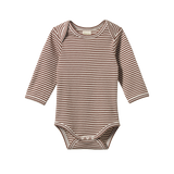 LONG SLEEVE BODYSUIT | Pinecone Stripe-Web-front