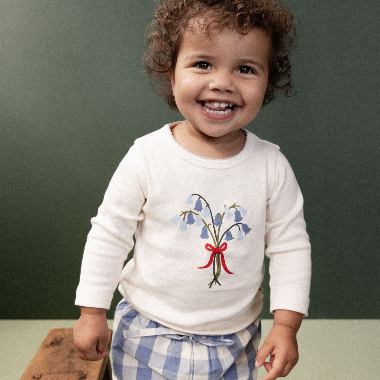 LONG SLEEVE CLOUD TEE | Bluebelle Natural Print-Extra Img - 1