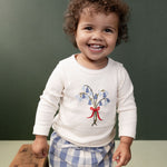 LONG SLEEVE CLOUD TEE | Bluebelle Natural Print-Extra Img - 1