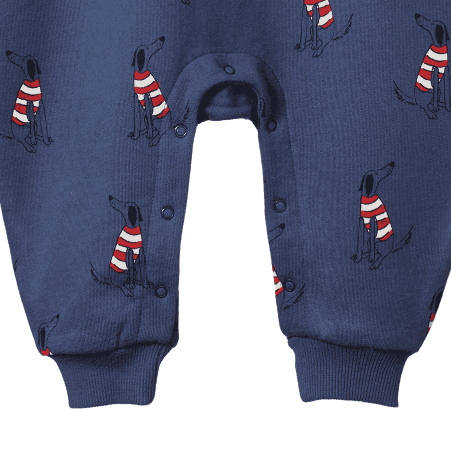 LONG SLEEVE JUNO ROMPER | Best Friend Indigo Print-Extra Img - 3