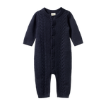 LOU SUIT COTTON KNIT | Navy Cable Knit-Web-front