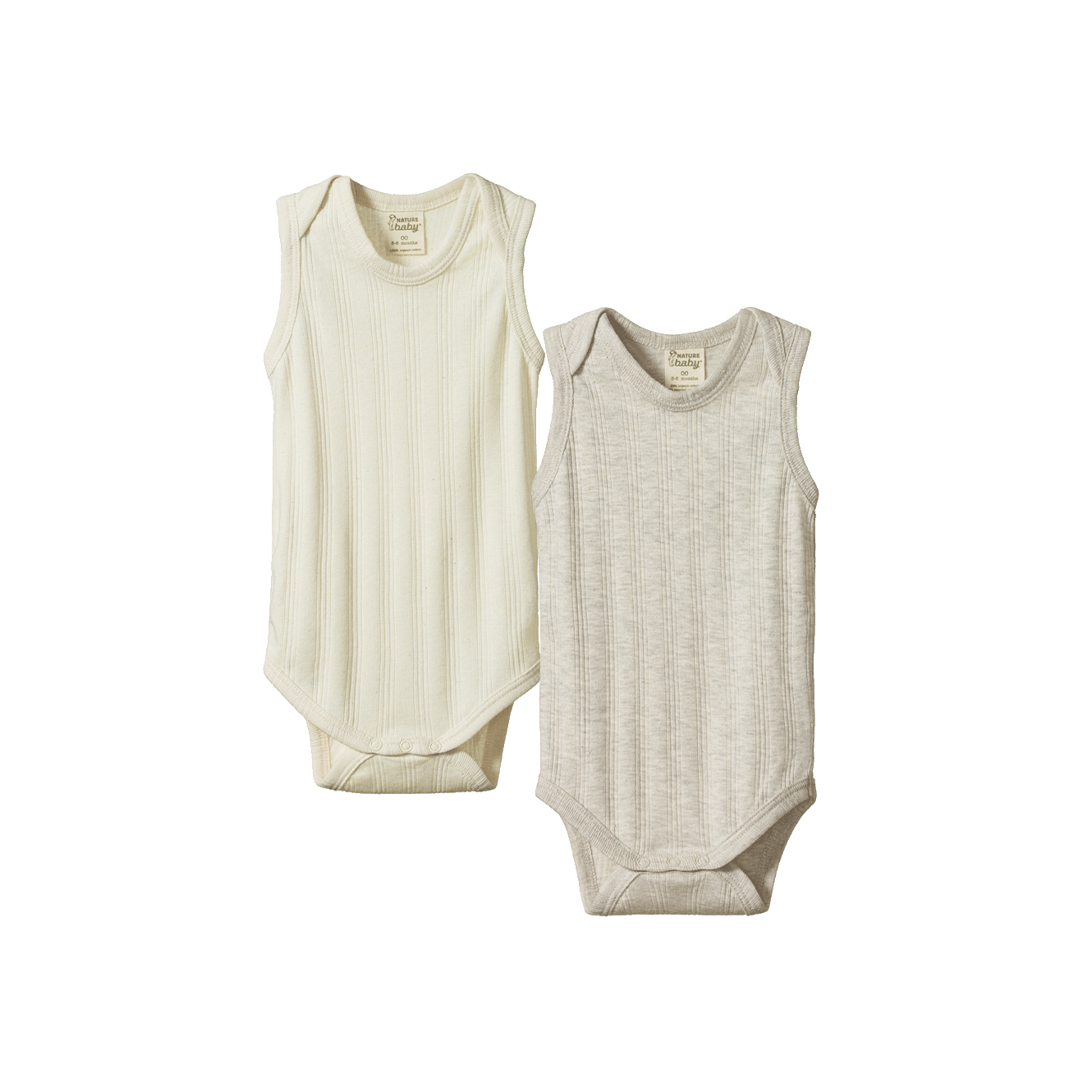 SINGLET BODYSUIT DERBY 2 PACK | Natural/Light Grey Marl-Web-front