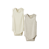 SINGLET BODYSUIT DERBY 2 PACK | Natural/Light Grey Marl-Web-front