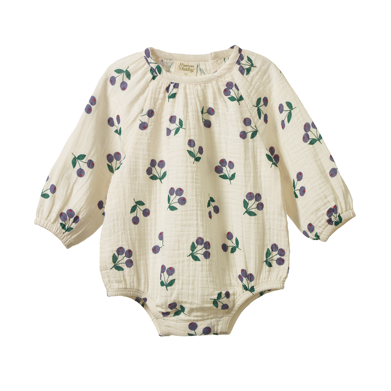 MEADOW BODYSUIT MUSLIN | Winter Berry Natural Print-Web-front