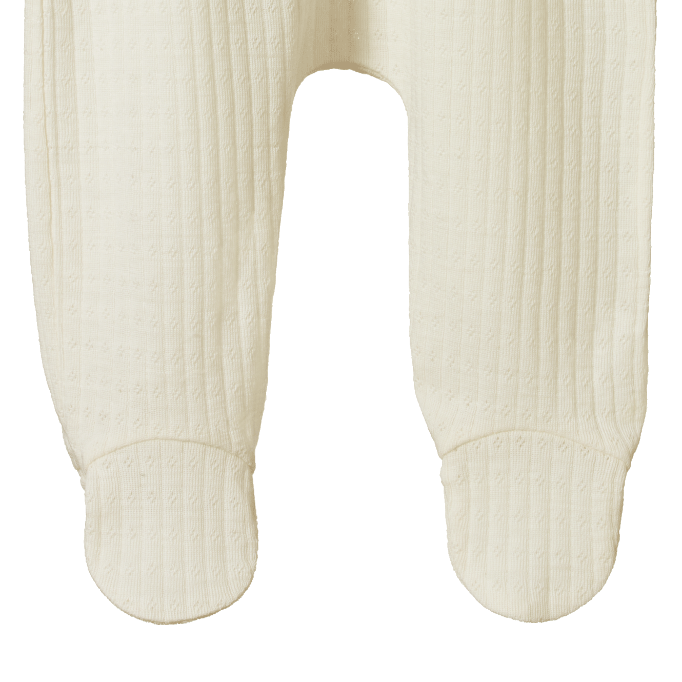 MERINO ESSENTIALS FOOTED ROMPERS POINTELLE | Natural-Extra Img - 2