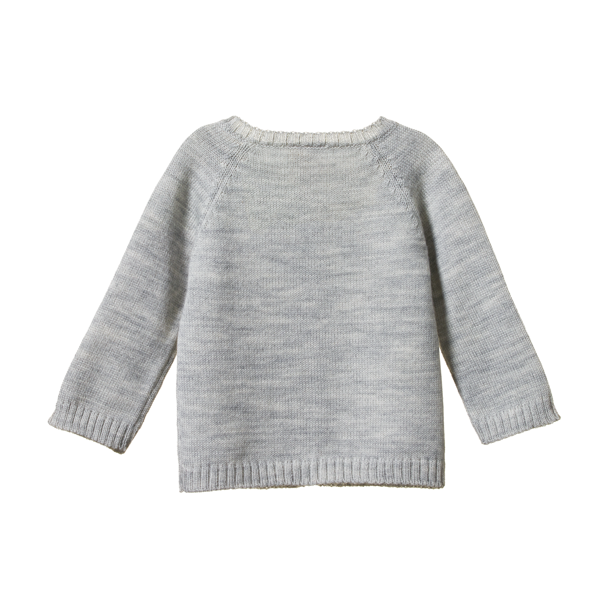 MERINO KNIT CARDIGAN | Light Grey Marl-Extra Img - 2
