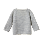 MERINO KNIT CARDIGAN | Light Grey Marl-Extra Img - 2