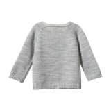 MERINO KNIT CARDIGAN | Light Grey Marl-Extra Img - 2