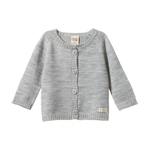 MERINO KNIT CARDIGAN | Light Grey Marl-Web-front